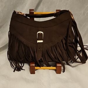 Brown Fringe Shoulder Bag